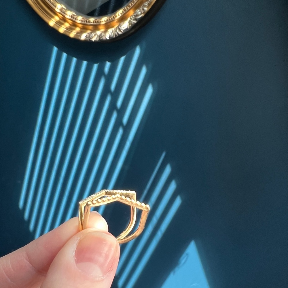 Solid Gold Chevron Stacker Set - image 4